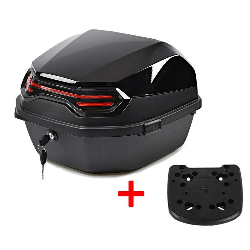 30L Black Motorcycle Top Case Storage Box
