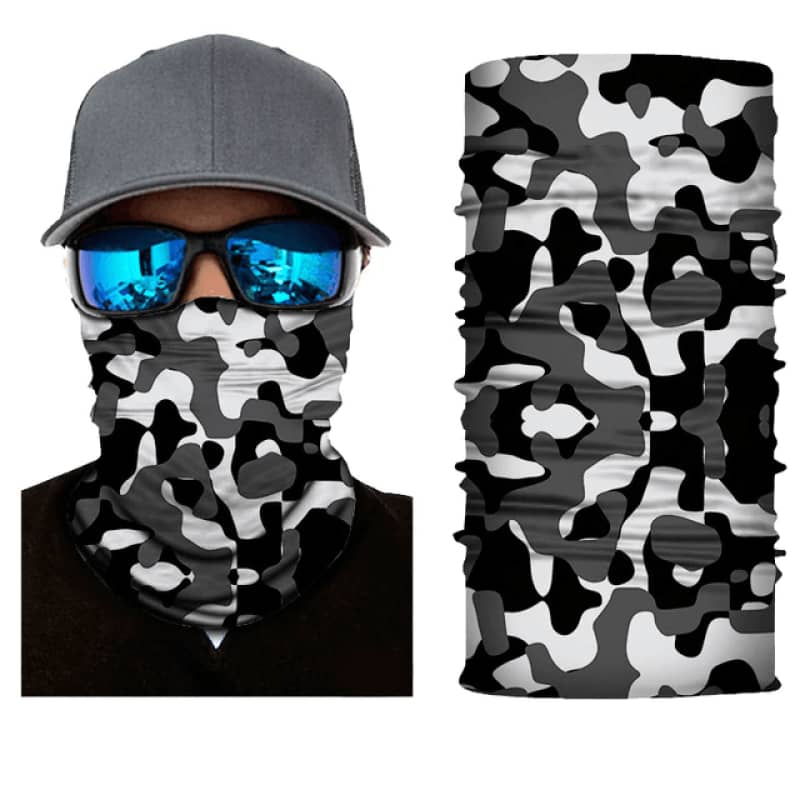 Black and White Motorcycle Neck Warmer Tour de Cou Neck Gaiter for Bikers