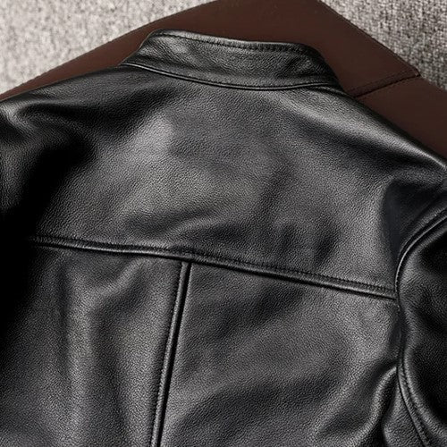 Slim Biker Leather Blazer Jacket for Men