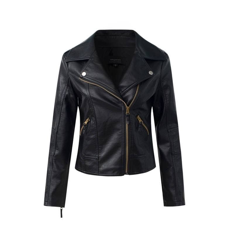 Womens Biker Jacket Regina Leather Moto Coat