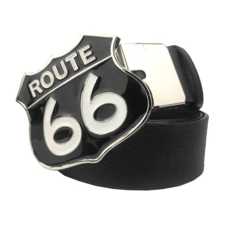 Route 66 Biker Leather Belt for Men and Women