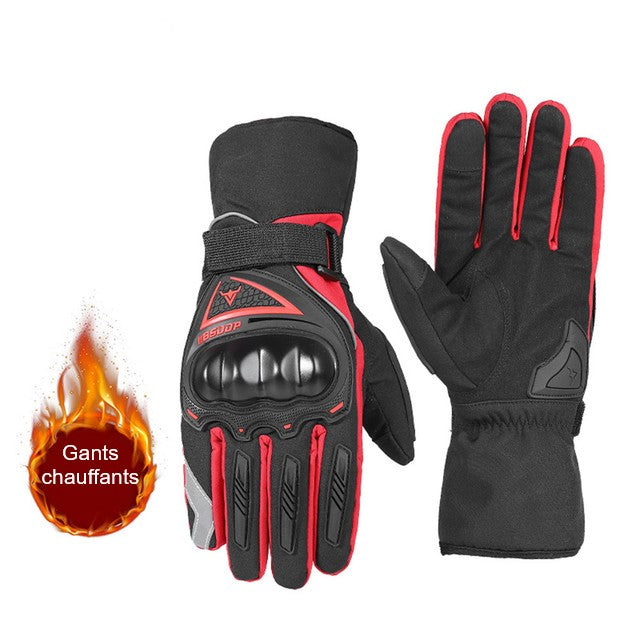 Heated Motorcycle Gloves Thermal Winter Riding Gloves Waterproof Windproof