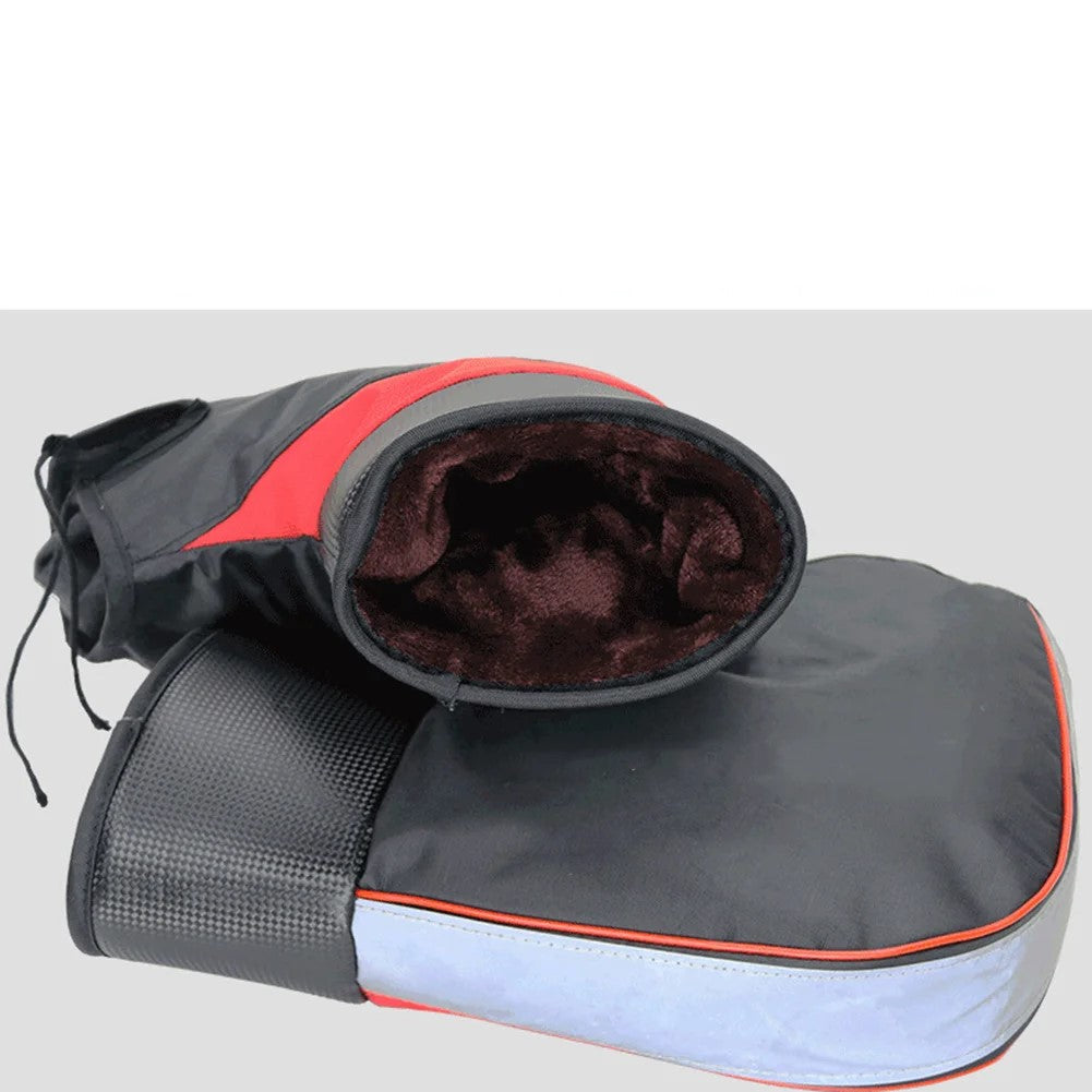 Winter Motorcycle Gloves PU Leather Cold Weather Riding Gloves