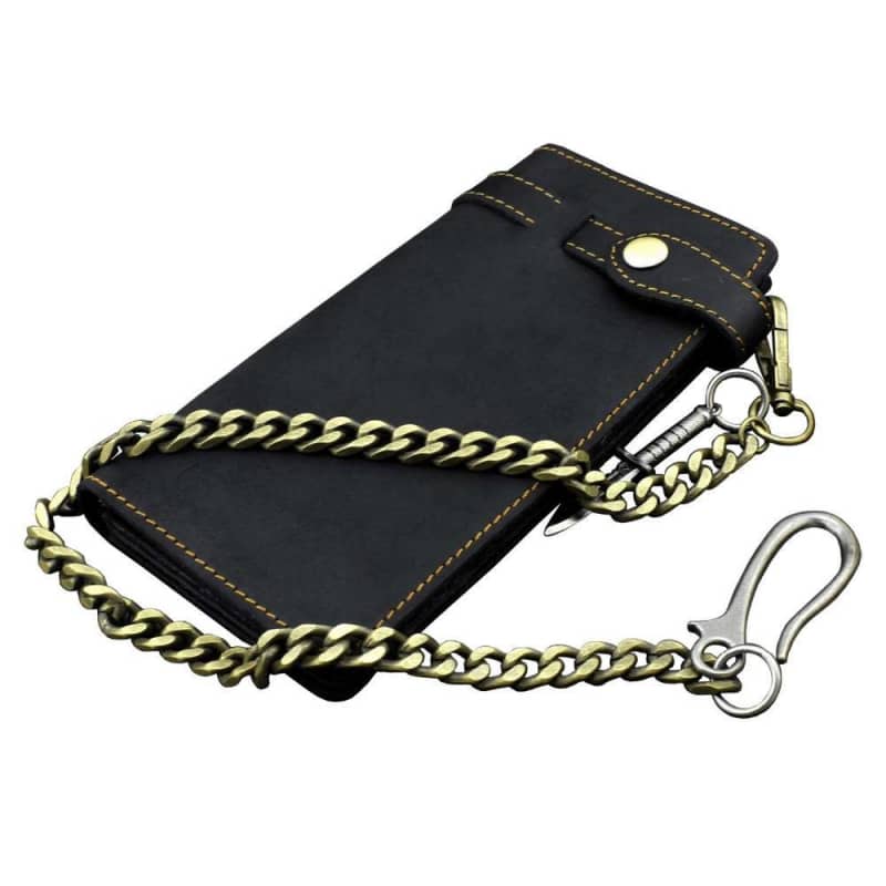 Biker Wallet Hildee Durable Leather Motorcyclist Wallet RFID Blocking