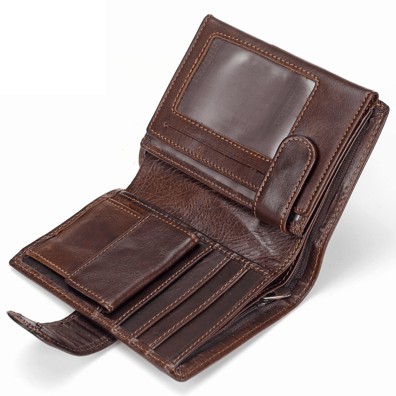 Leather Biker Wallet Mens Motorcycle Riding RFID Blocking Wallet