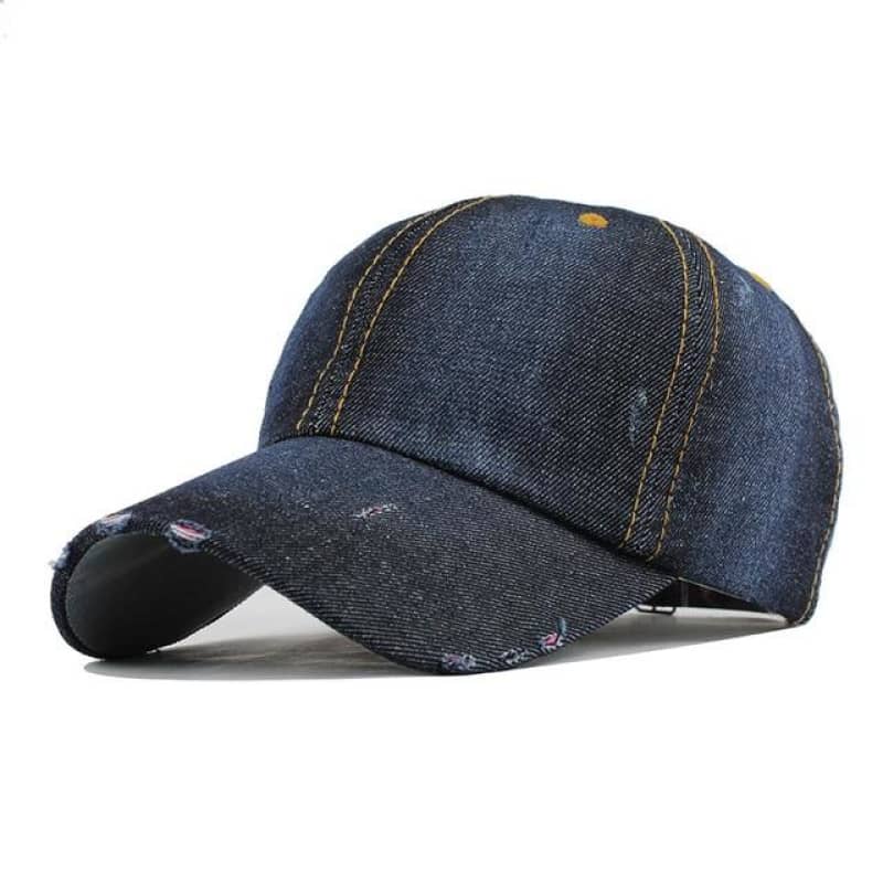 Vintage Washed Denim Motorcycle Cap