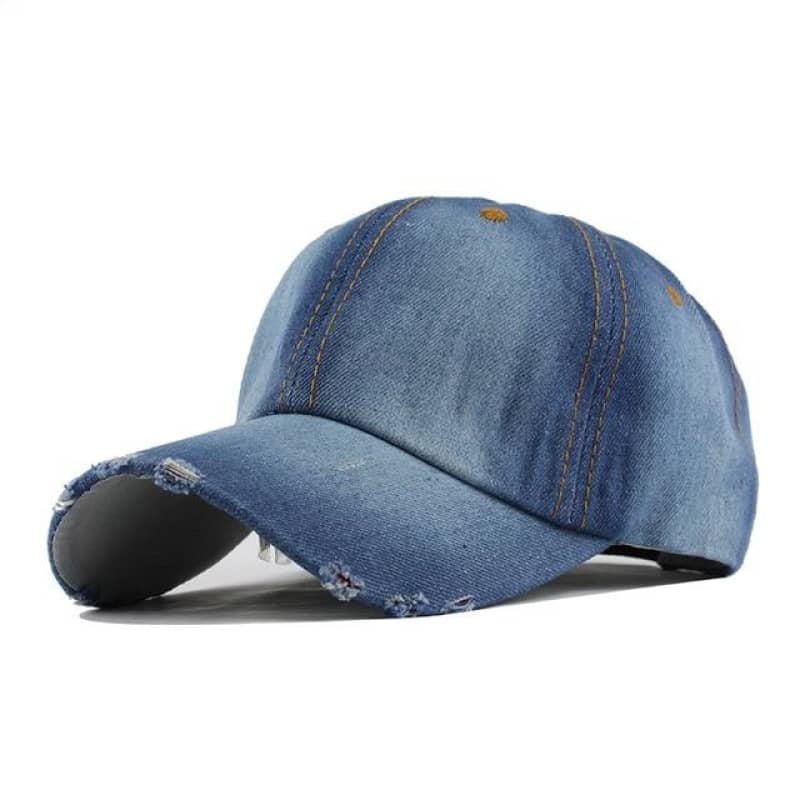 Vintage Washed Denim Motorcycle Cap