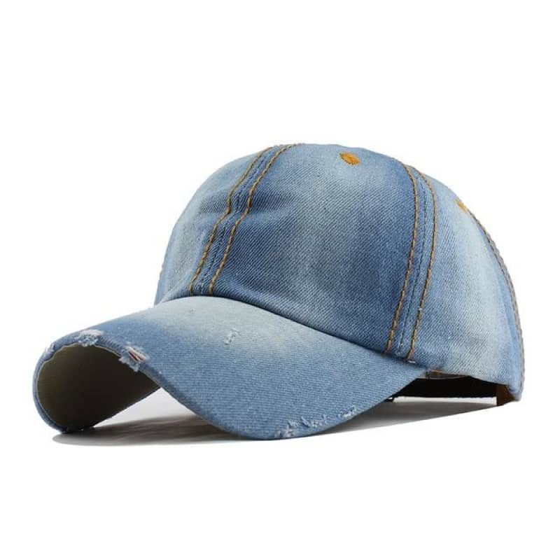 Vintage Washed Denim Motorcycle Cap