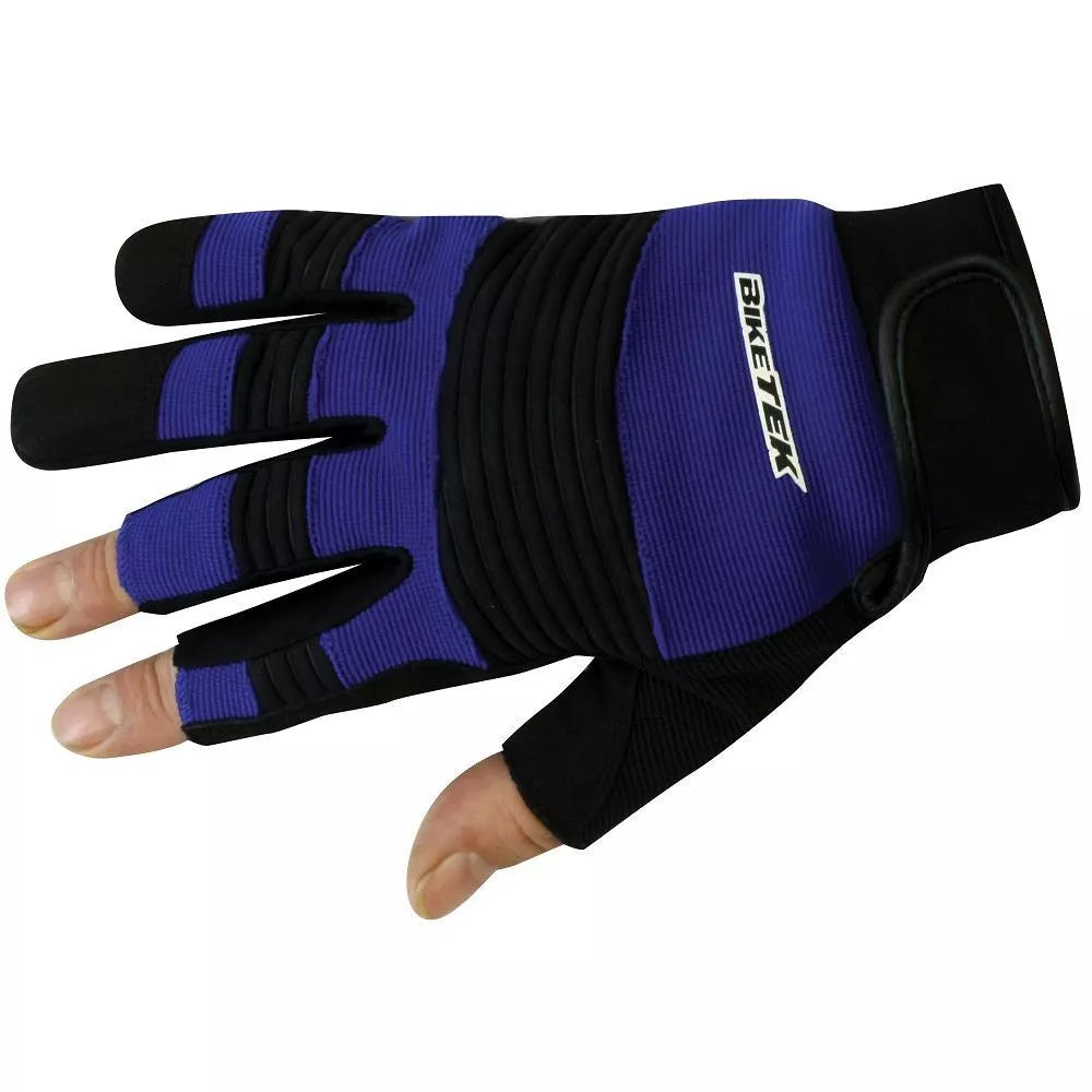 Blue Open Finger Mechanic Gloves Durable Work Gloves for Men