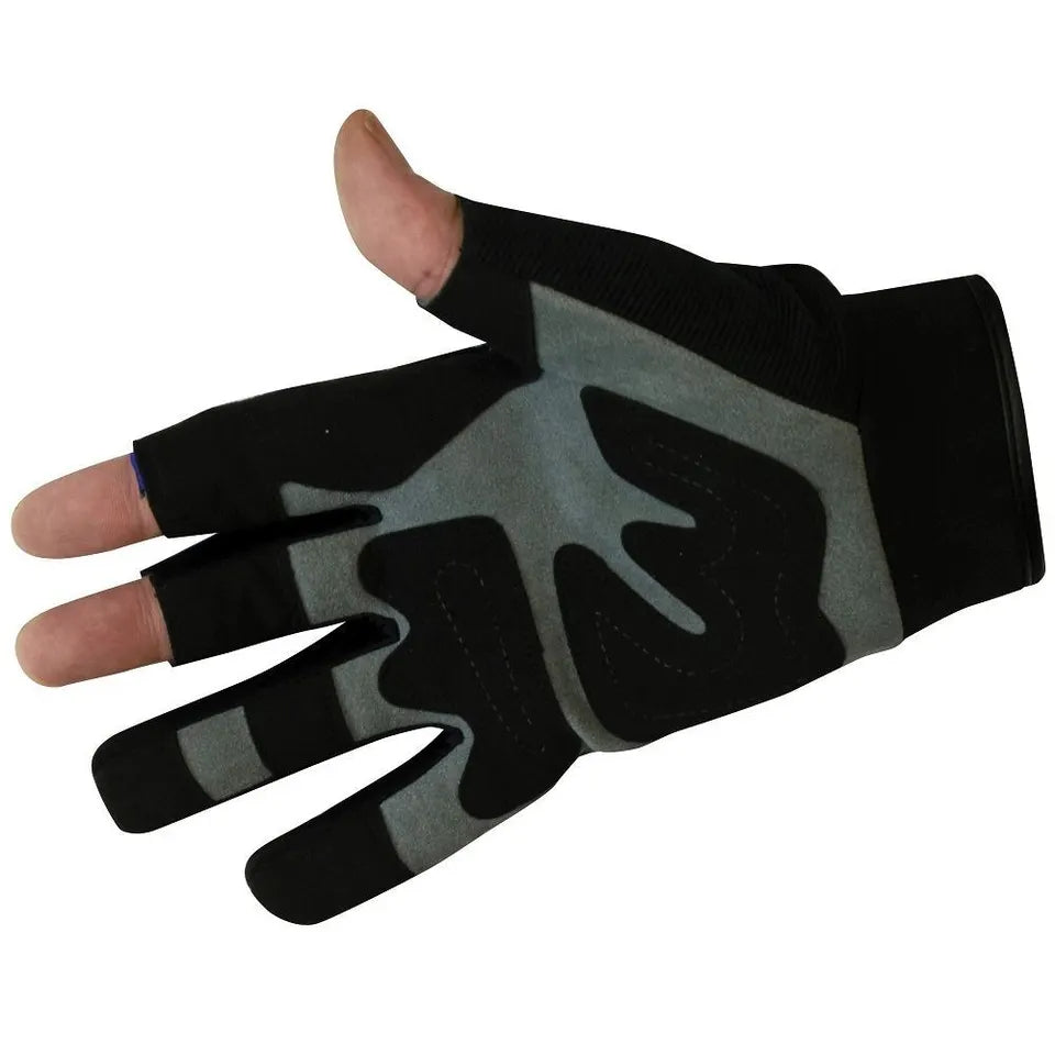 Blue Open Finger Mechanic Gloves Durable Work Gloves for Men