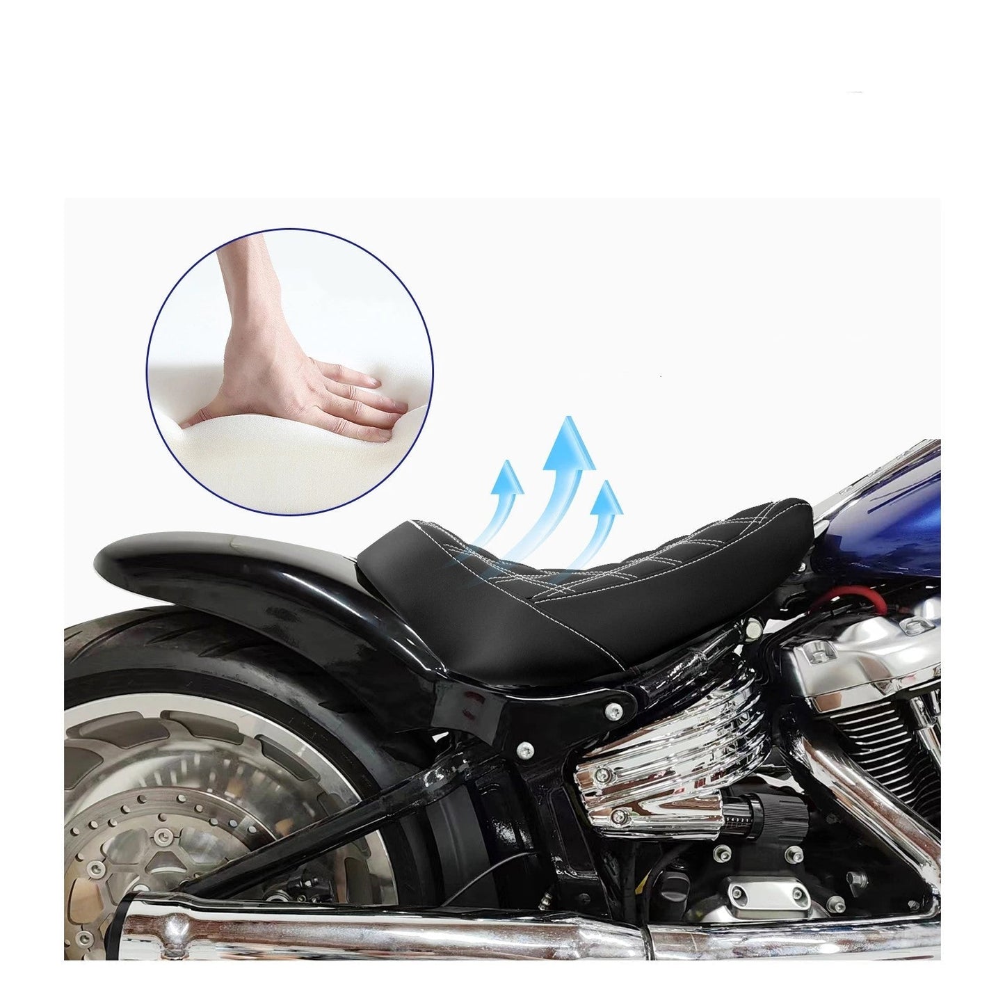 Max Comfort Solo Motorcycle Seat for Cruiser Bikes