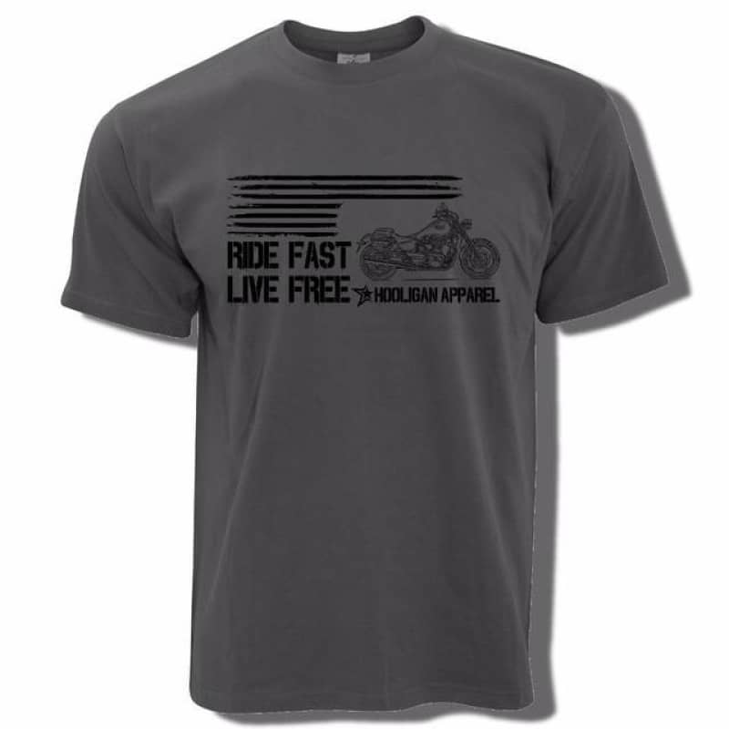 Motorcycle T Shirt Ride Fast Live Free Biker Tee