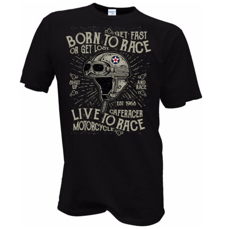 Motorcycle T-Shirt Born to Race Racing Apparel