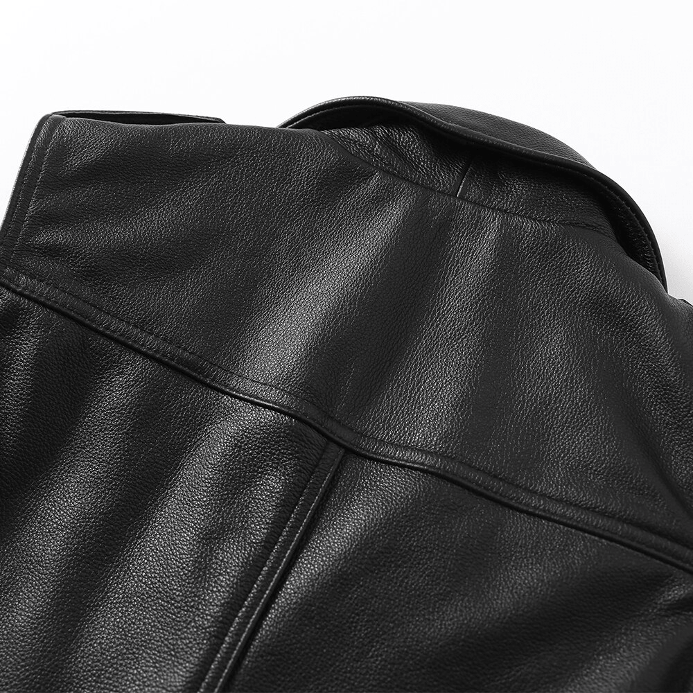 Thorir Mens Leather Biker Vest Motorcycle Jacket Slim Fit