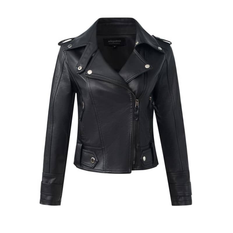 Womens Biker Jacket Hildi Stylish Motorcycle Leather Coat