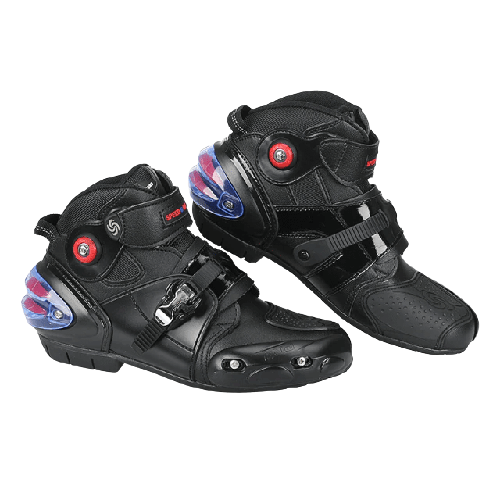 Leather Motorcycle Ankle Boots Speed Biker Mens Biker Riding Shoes