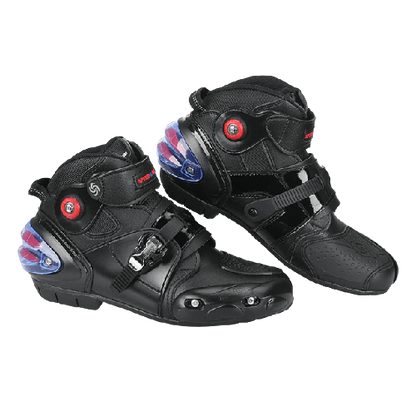 Leather Motorcycle Ankle Boots Speed Biker Mens Biker Riding Shoes