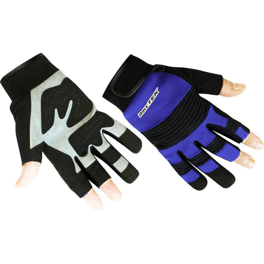 Blue Open Finger Mechanic Gloves Durable Work Gloves for Men