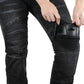 Womens Reinforced Motorcycle Jeans Durable Biker Denim Pants