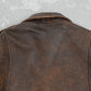 Brown Genuine Cowhide Leather Blazer Jacket