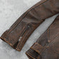 Brown Genuine Cowhide Leather Blazer Jacket