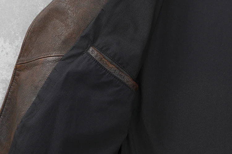 Brown Genuine Cowhide Leather Blazer Jacket
