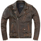 Brown Genuine Cowhide Leather Blazer Jacket