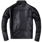 Mens Black Leather Biker Jacket Perfecto Style Motorcycle Coat