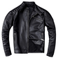 Mens Black Leather Biker Jacket Perfecto Style Motorcycle Coat