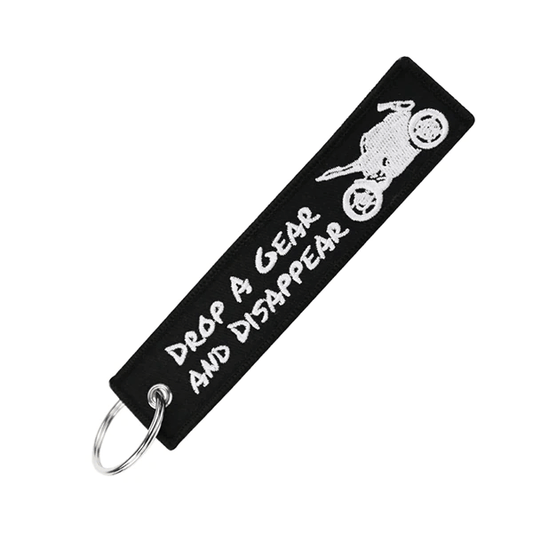 Motorcycle Keychain Drop a Gear and Disappear Bike Rider Keyring