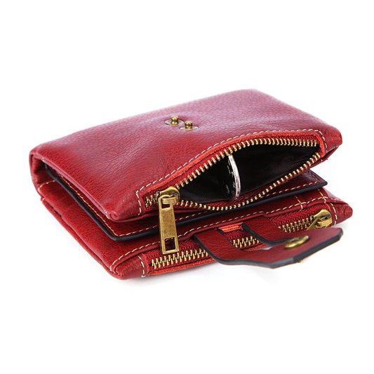 Red Biker Wallet Mens Leather Motorcycle Wallet Slim Durable Wallet