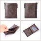 Vintage Brown Leather Biker Wallet Durable Mens Racing Wallet