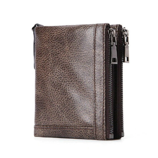 Vintage Brown Leather Biker Wallet Durable Mens Racing Wallet