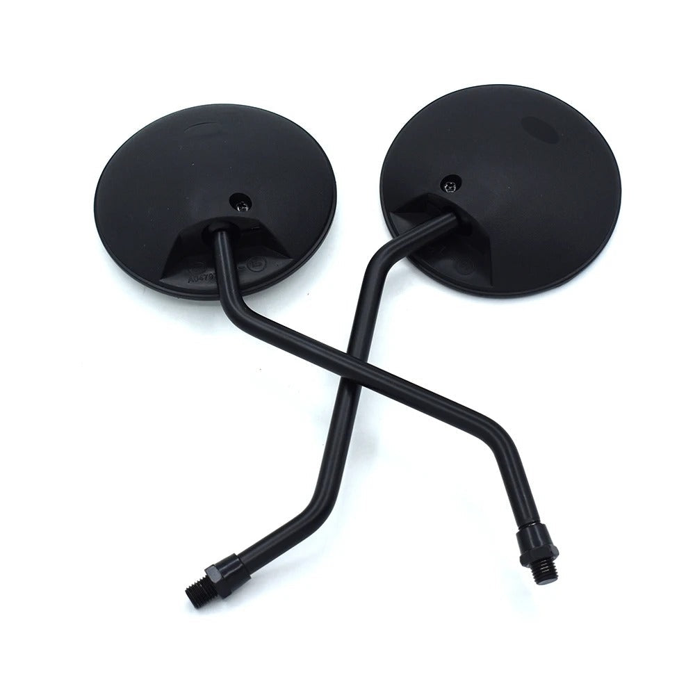Round Motorcycle and Scooter Side Mirrors Universal Fit Rearview Mirrors