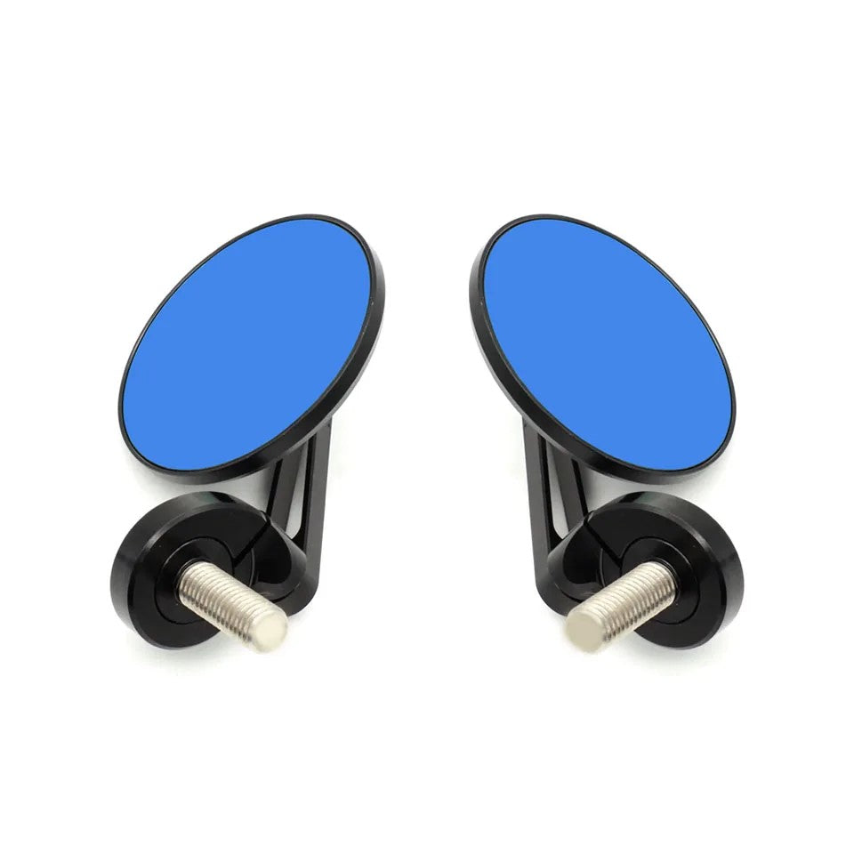 Round Bar End Motorcycle Mirrors Pair Universal Vintage Style
