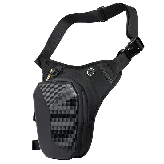 Carbon Fiber Motorcycle Leg Bag Tactical Rider Thigh Pack