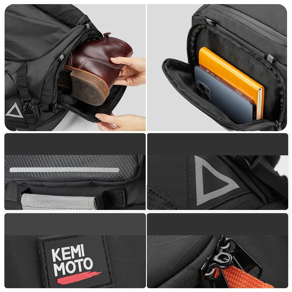 Motorcycle Rear Seat Bag Saddlebag Storage Pack