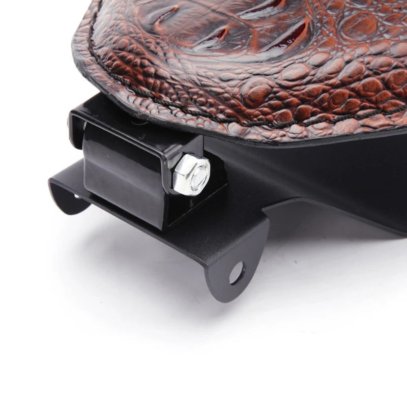 Brown Leather Solo Motorcycle Seat