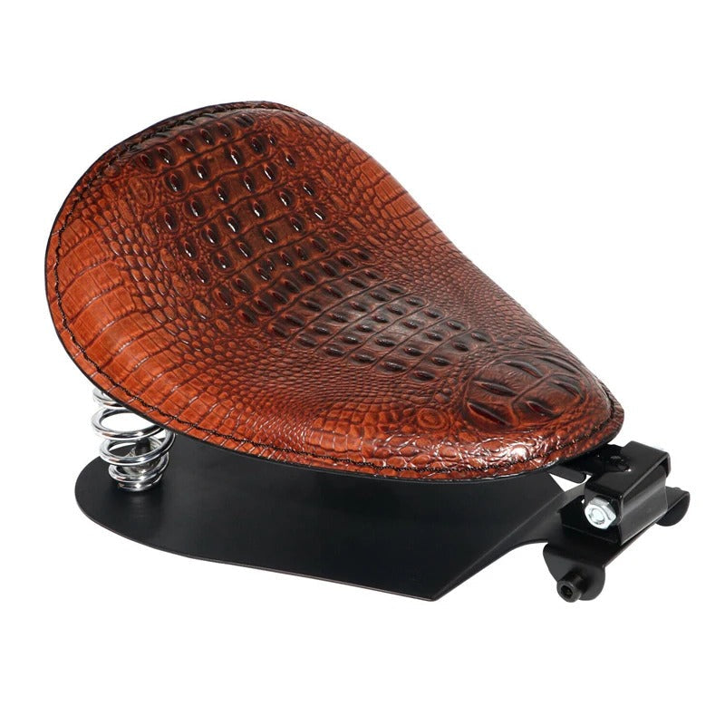 Brown Leather Solo Motorcycle Seat