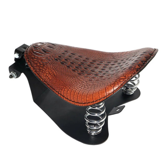 Brown Leather Solo Motorcycle Seat