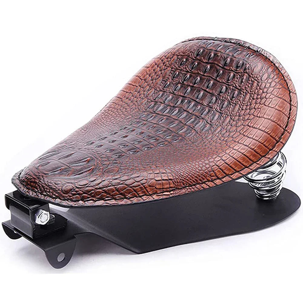 Brown Leather Solo Motorcycle Seat