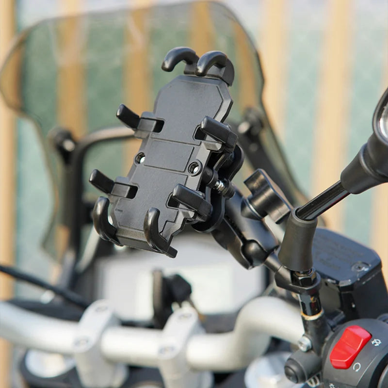 Motorcycle Phone Mount Anti Vibration Secure Holder Universal Cell Phone GPS Cradle