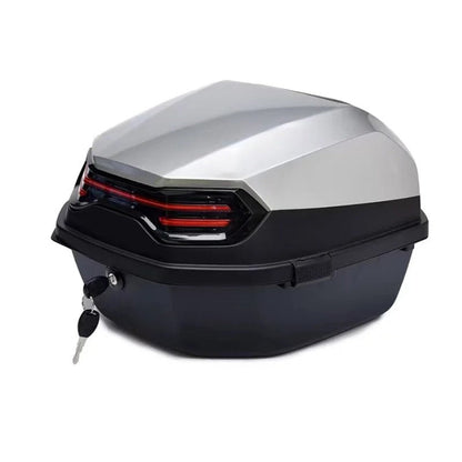 Silver 30L Motorcycle Top Case Storage Box