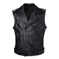 Thorir Mens Leather Biker Vest Motorcycle Jacket Slim Fit