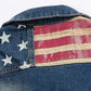 American Flag Biker Denim Vest Mens Motorcycle Jean Jacket