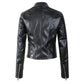 Womens Black Motorcycle Biker Jacket