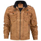 Mens Brown Biker Leather Jacket Motorcycle Jacket Slim Fit