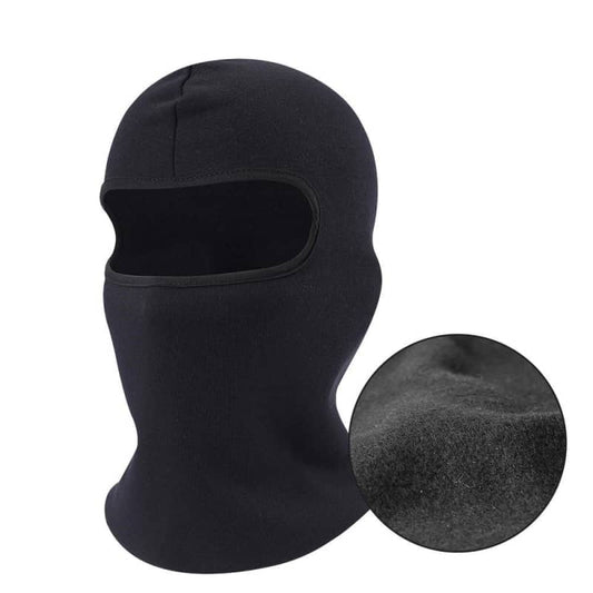 Black Fleece Motorcycle Balaclava Helmet Liner Face Mask Thermal Winter Riding Gear