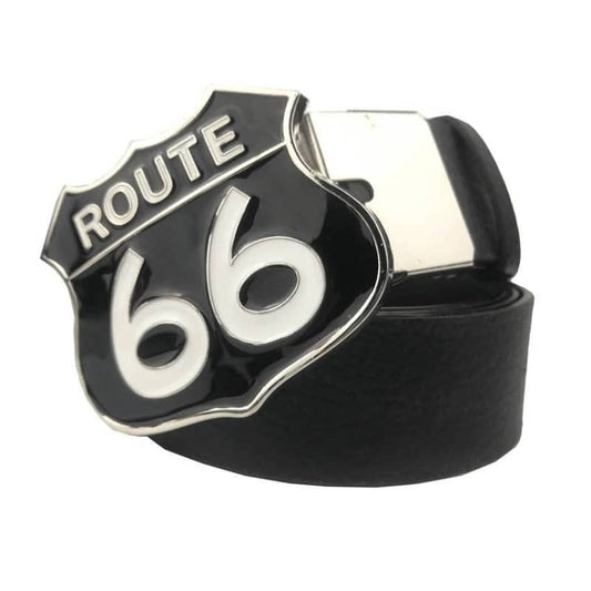 Route 66 Biker Leather Belt for Men and Women