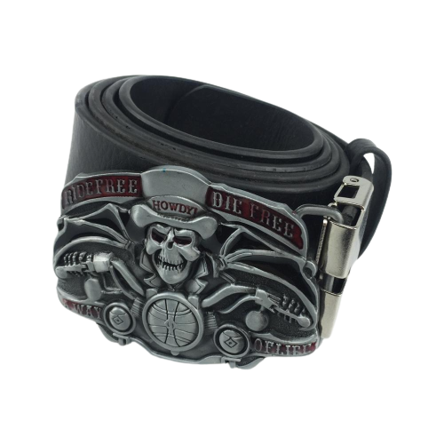 Biker Belt Ride Free Die Free Motorcycle Leather Belt